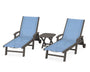 Coastal 3-Piece Wheeled Chaise Set