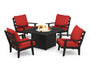 Grant Park 5-Piece Deep Seating Conversation Set with Fire Pit Table