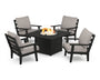 Grant Park 5-Piece Deep Seating Conversation Set with Fire Pit Table