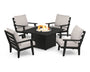 Grant Park 5-Piece Deep Seating Conversation Set with Fire Pit Table