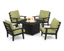 Grant Park 5-Piece Deep Seating Conversation Set with Fire Pit Table