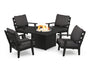 Grant Park 5-Piece Deep Seating Conversation Set with Fire Pit Table