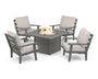 Grant Park 5-Piece Deep Seating Conversation Set with Fire Pit Table