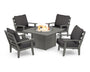 Grant Park 5-Piece Deep Seating Conversation Set with Fire Pit Table