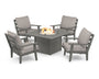 Grant Park 5-Piece Deep Seating Conversation Set with Fire Pit Table