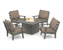 Grant Park 5-Piece Deep Seating Conversation Set with Fire Pit Table