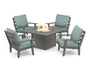 Grant Park 5-Piece Deep Seating Conversation Set with Fire Pit Table