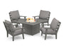 Grant Park 5-Piece Deep Seating Conversation Set with Fire Pit Table