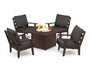 Grant Park 5-Piece Deep Seating Conversation Set with Fire Pit Table