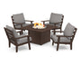 Grant Park 5-Piece Deep Seating Conversation Set with Fire Pit Table