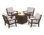 Grant Park 5-Piece Deep Seating Conversation Set with Fire Pit Table