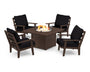 Grant Park 5-Piece Deep Seating Conversation Set with Fire Pit Table
