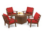 Grant Park 5-Piece Deep Seating Conversation Set with Fire Pit Table