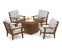 Grant Park 5-Piece Deep Seating Conversation Set with Fire Pit Table