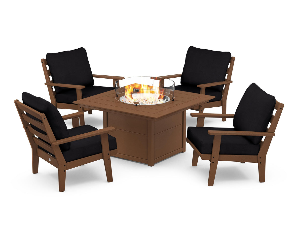 Grant Park 5-Piece Deep Seating Conversation Set with Fire Pit Table