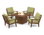 Grant Park 5-Piece Deep Seating Conversation Set with Fire Pit Table