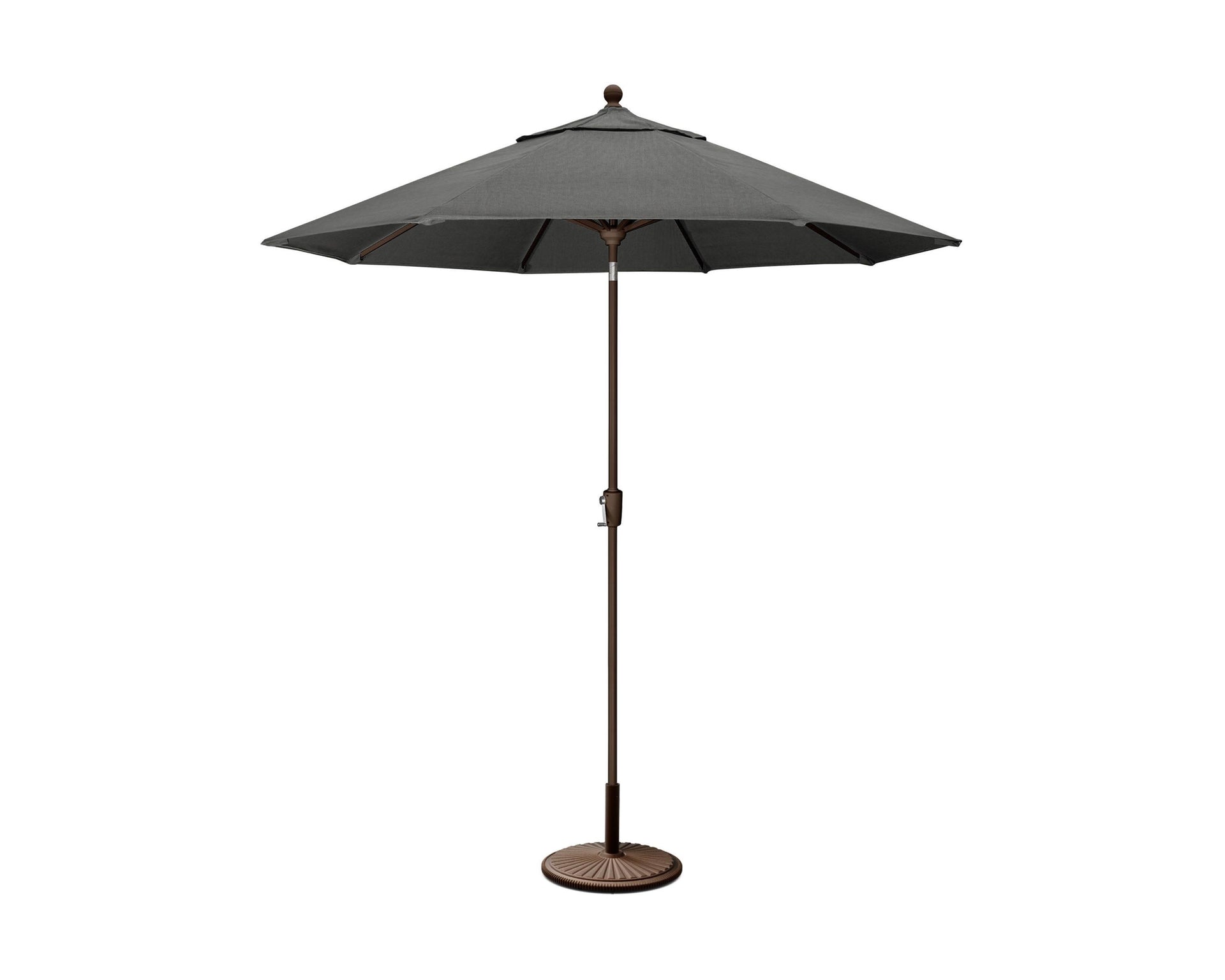 POLYWOOD 9' Tilt Market Umbrella & Base - Bar Height in Bronze/Cast Ash