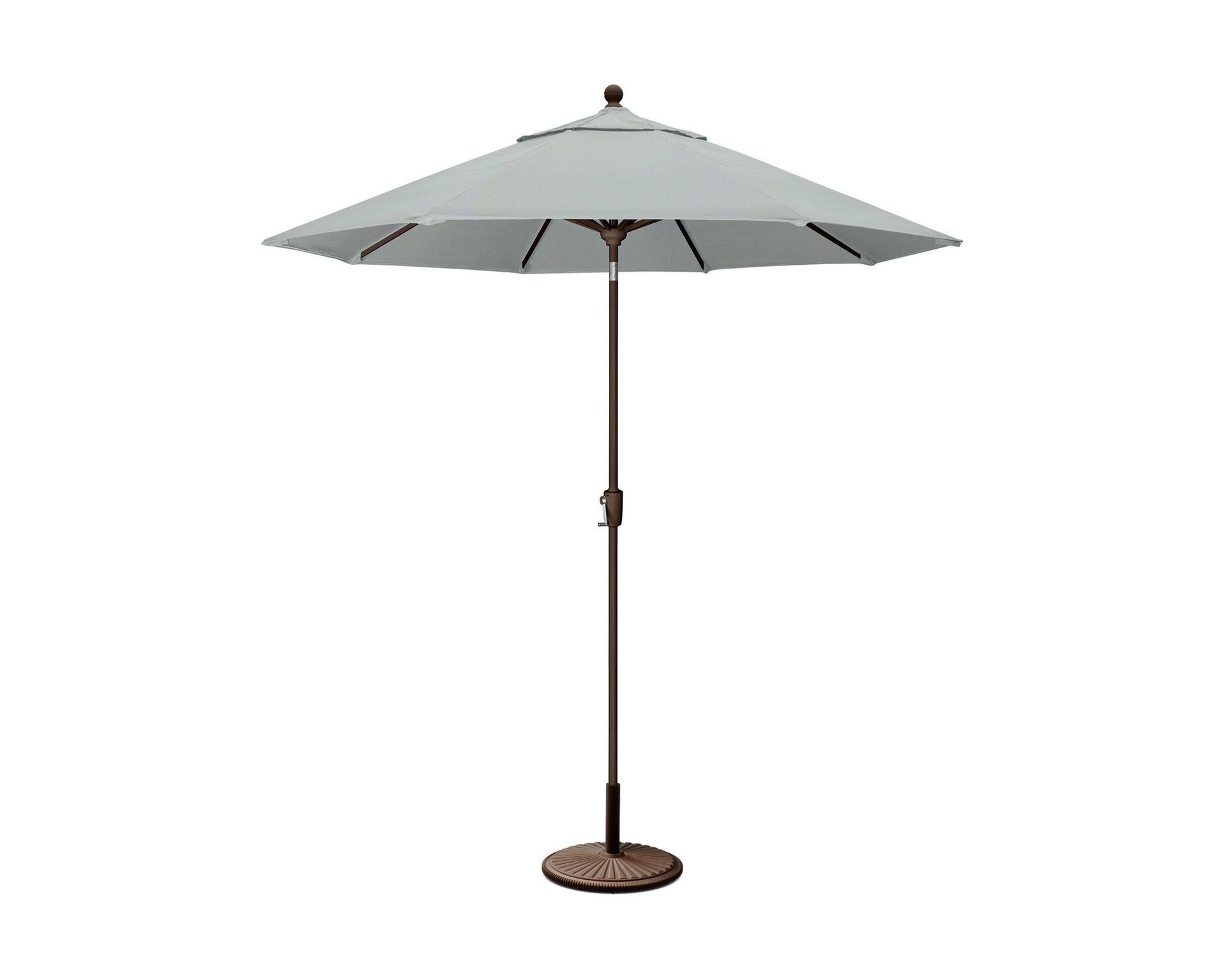 POLYWOOD 9' Tilt Market Umbrella & Base - Bar Height in Bronze/Cast Ash