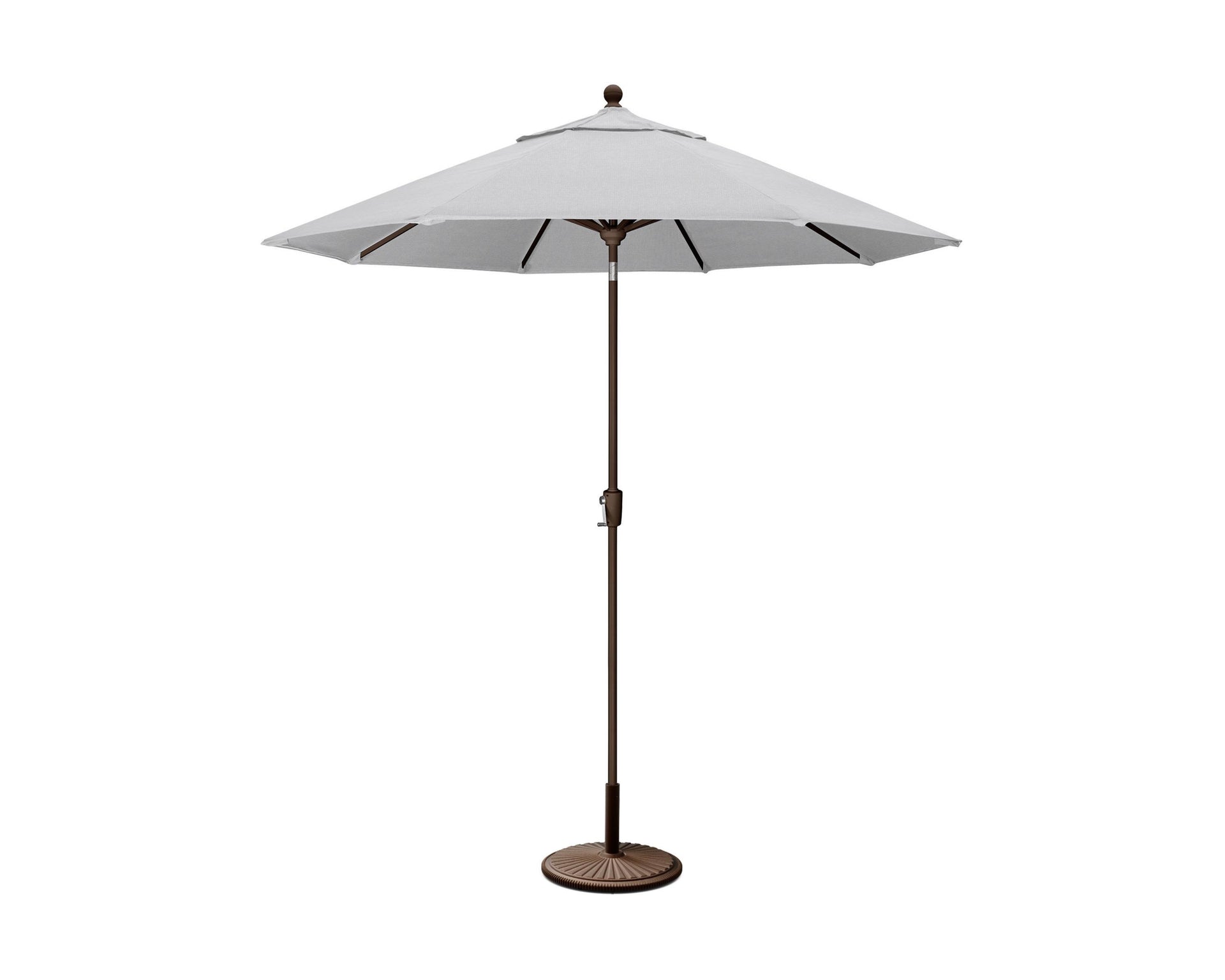 POLYWOOD 9' Tilt Market Umbrella & Base - Bar Height in Bronze/Marvel Cloud