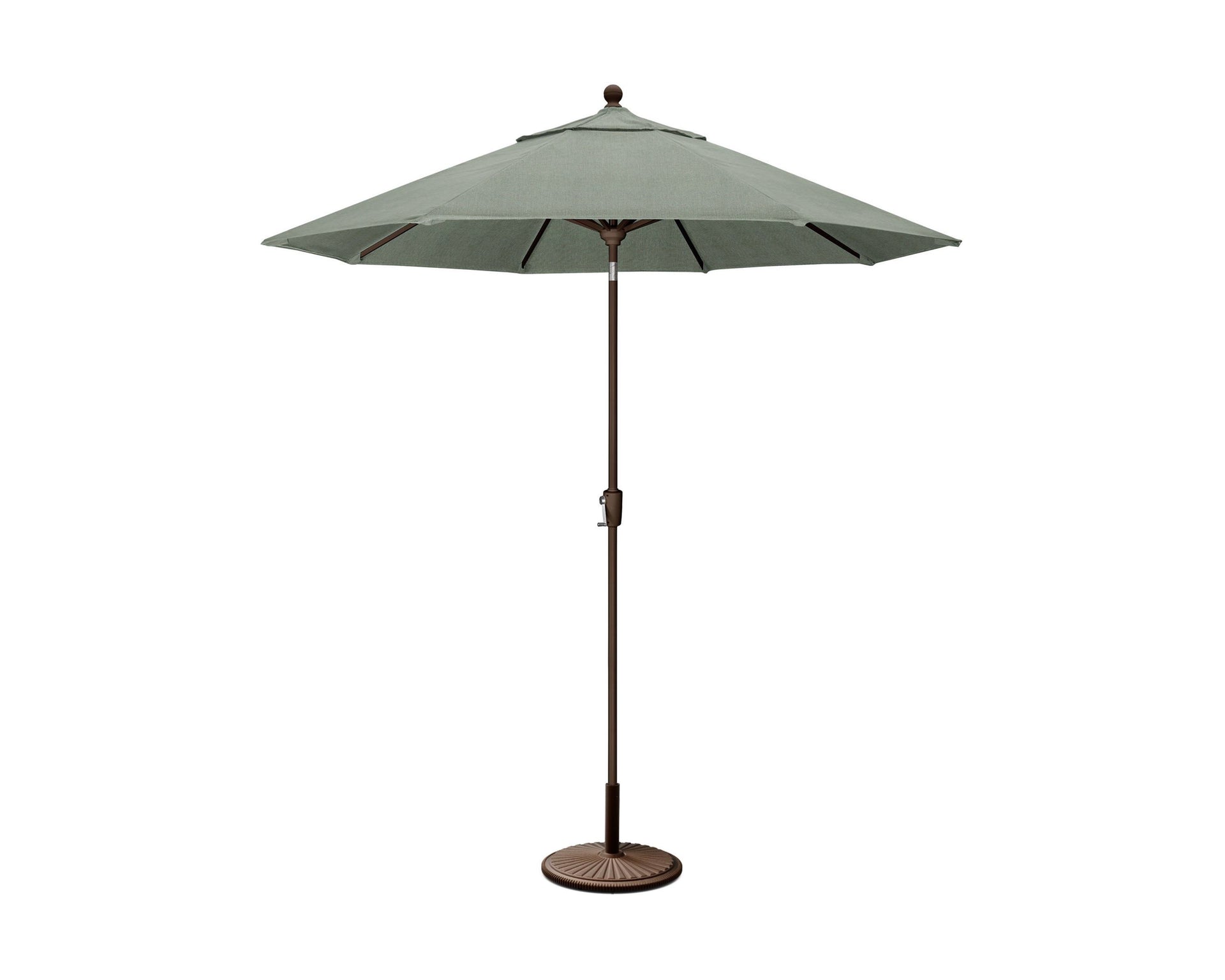 POLYWOOD 9' Tilt Market Umbrella & Base - Bar Height in Bronze/Marvel Cloud
