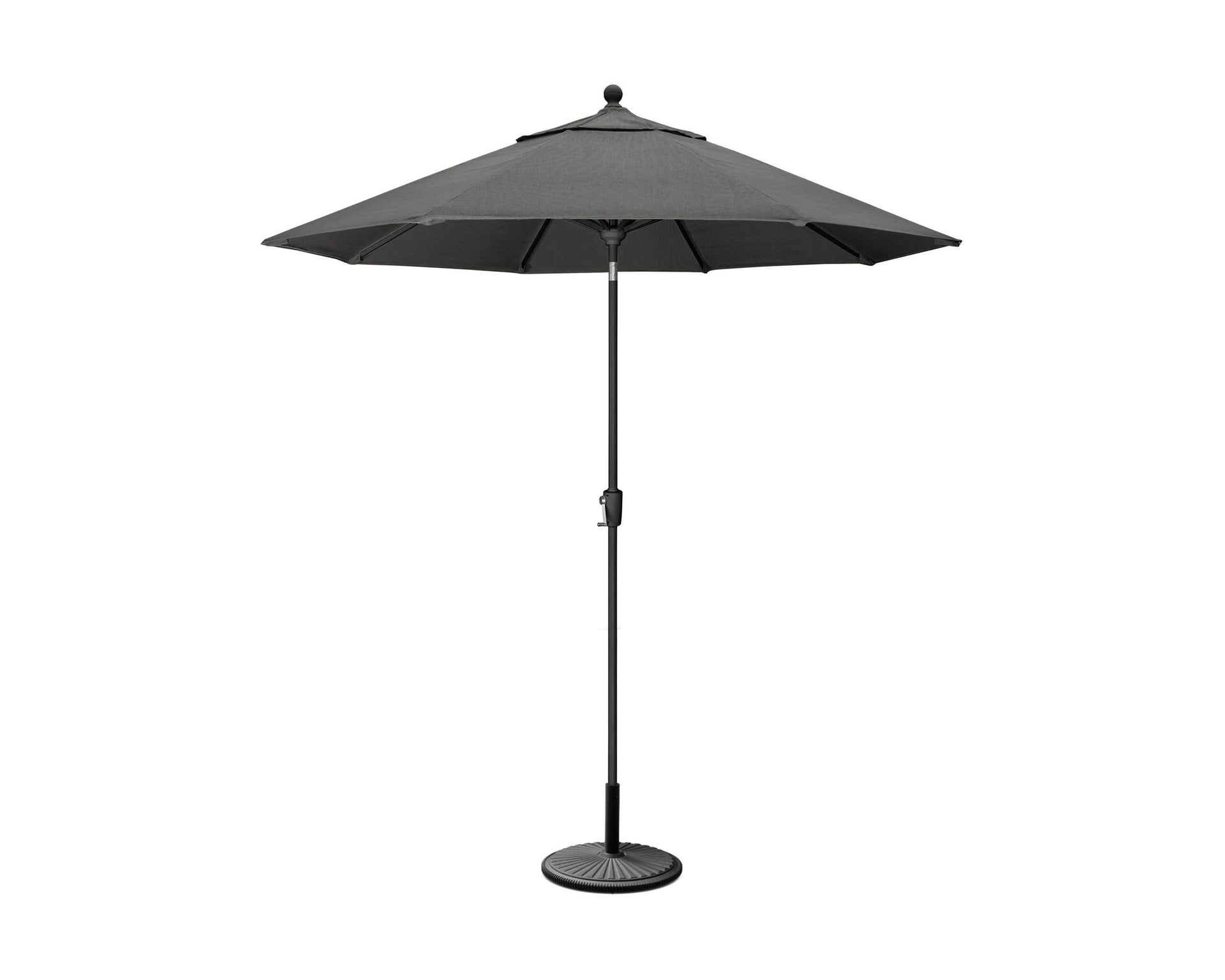 POLYWOOD 9' Tilt Market Umbrella & Base - Bar Height in Bronze/Cast Ash
