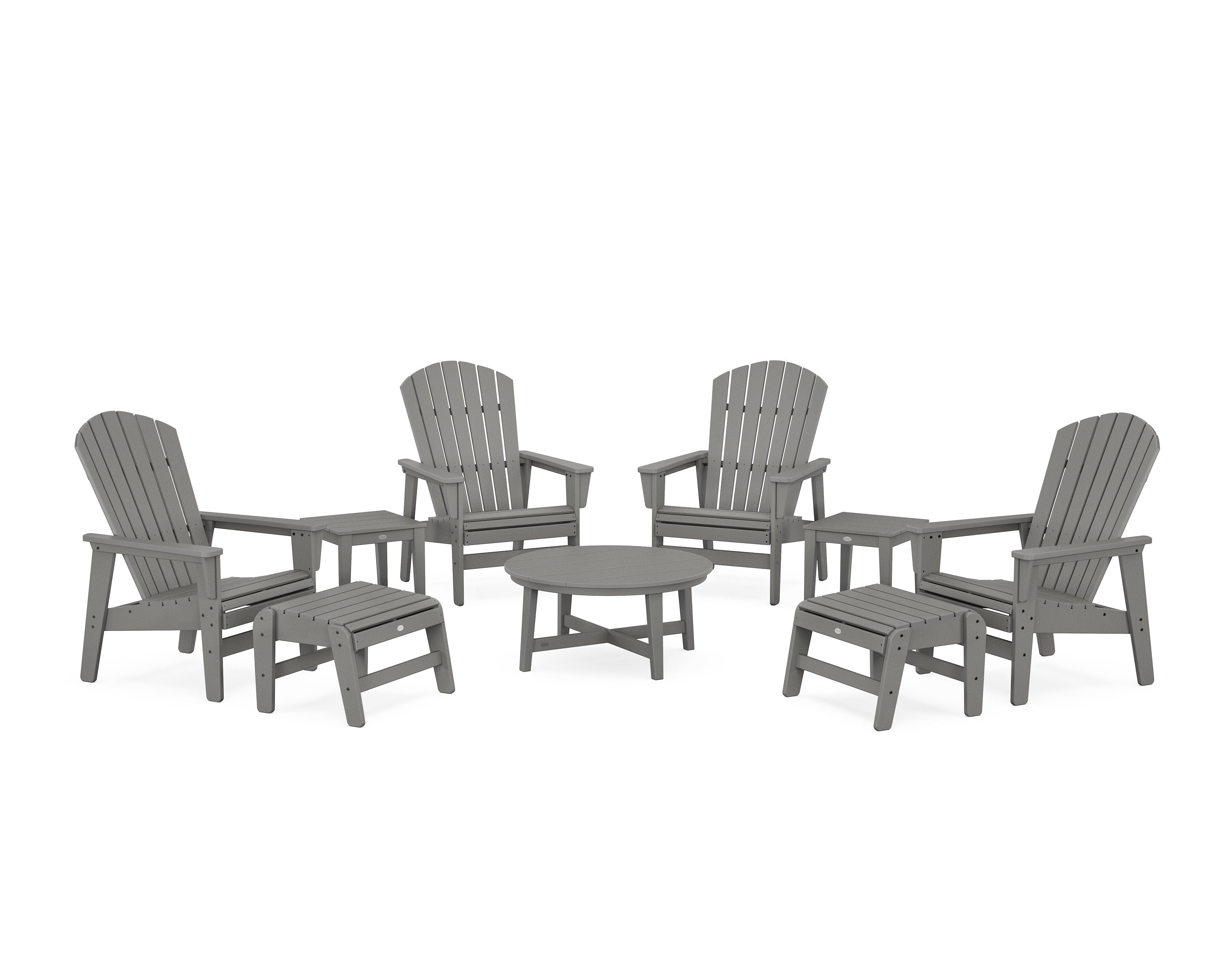 Nautical Grand Upright Adirondack 9-Piece Conversation Set