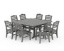 Savannah 9-Piece Square Farmhouse Dining Set with Trestle Legs