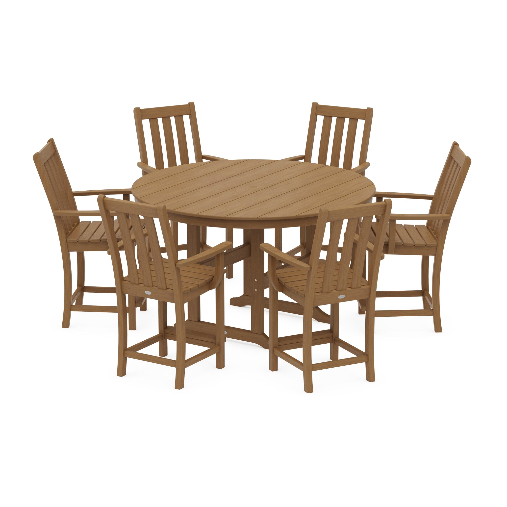 Vineyard 7-Piece Arm Chair Round Farmhouse Counter Set