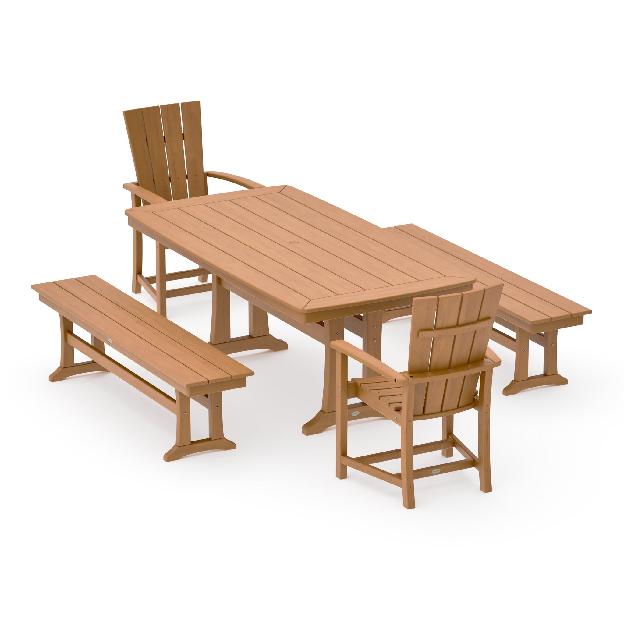 Quattro 5-Piece Dining Set with Trestle Legs
