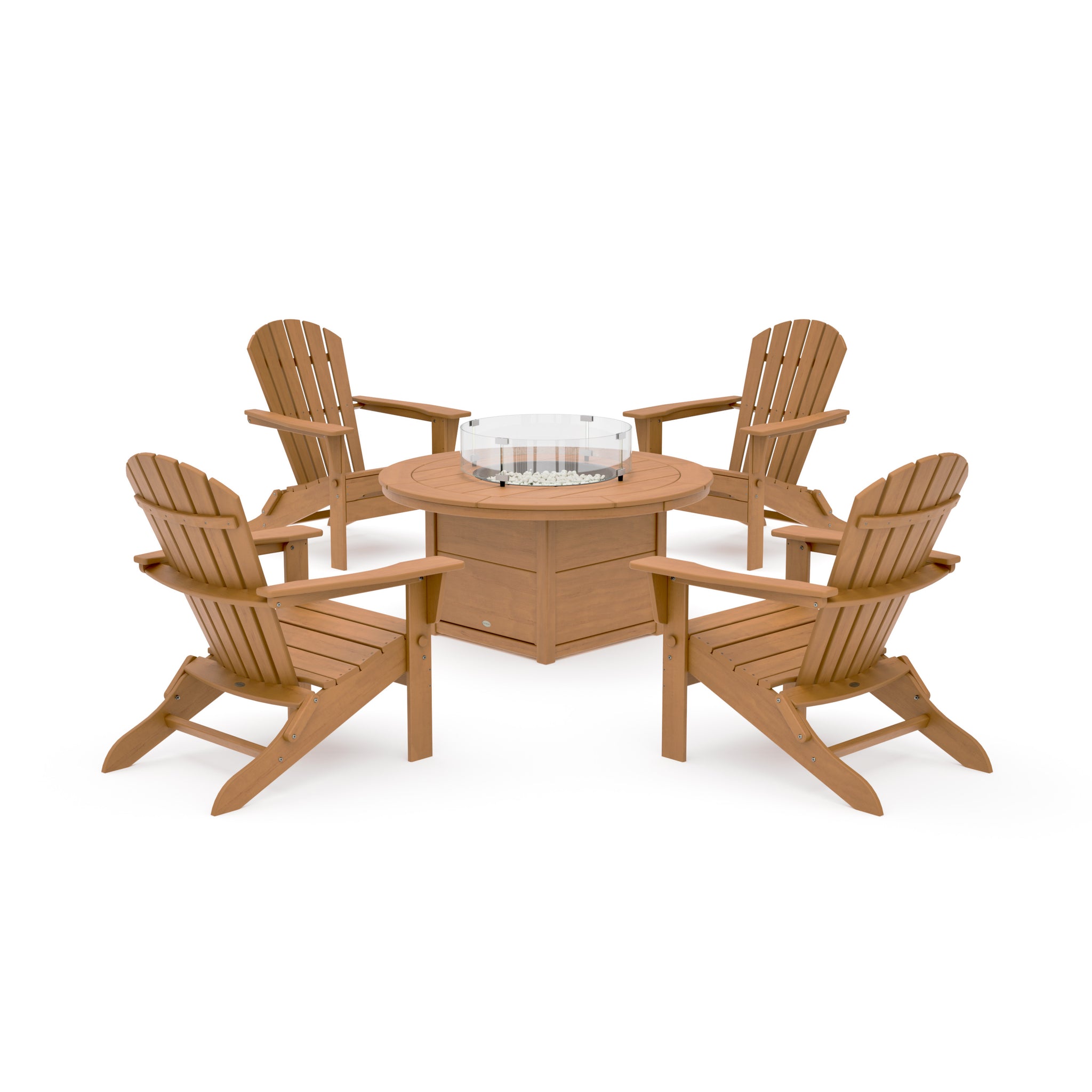 South Beach 5-Piece Folding Adirondack Fire Chat Set