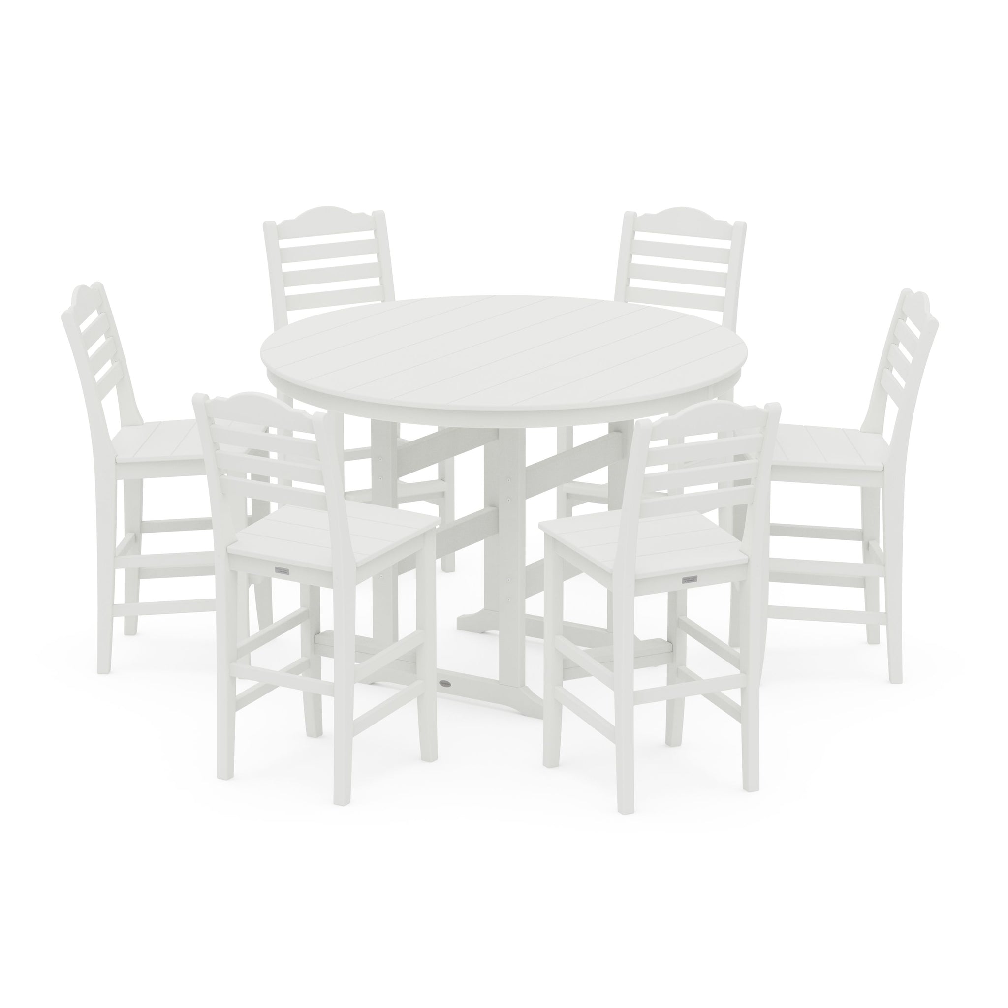 Savannah 7-Piece Farmhouse Side Chair Round Bar Set