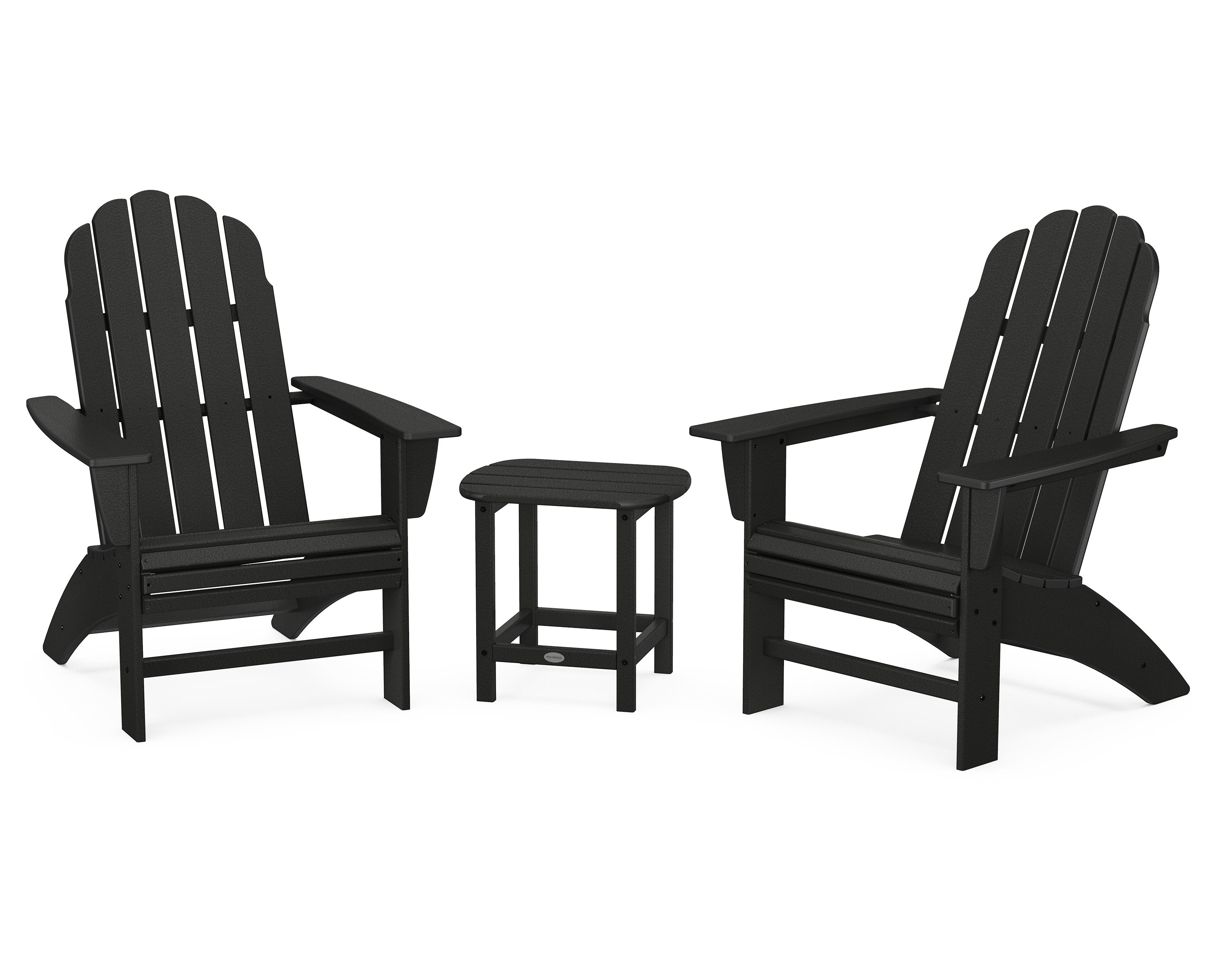 Vineyard 3-Piece Curveback Adirondack Set with South Beach 18" Side Table