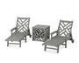 Chippendale 3-Piece Chaise Set with Umbrella Stand Accent Table