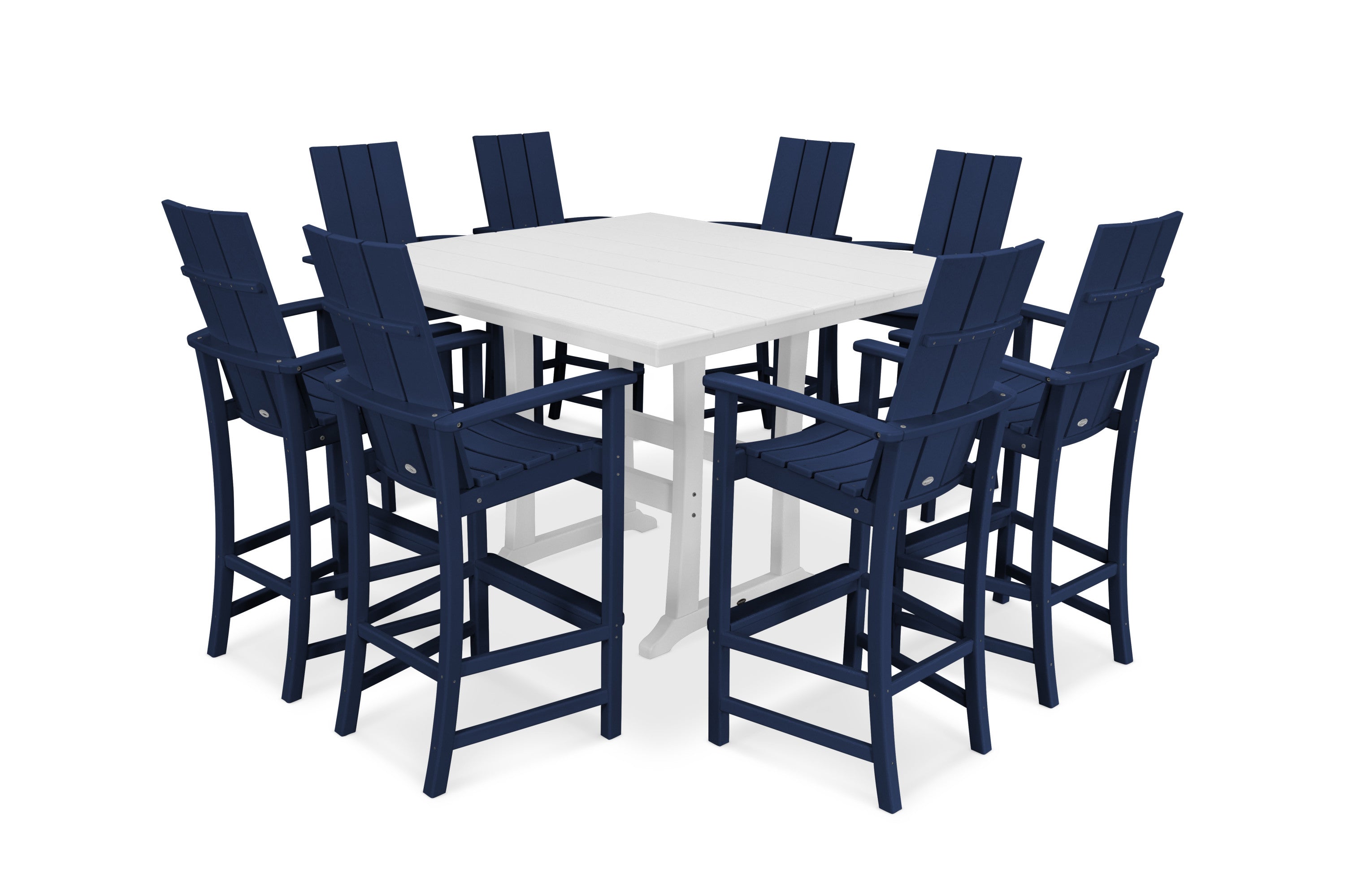 Modern Adirondack 9-Piece Farmhouse Trestle Bar Set
