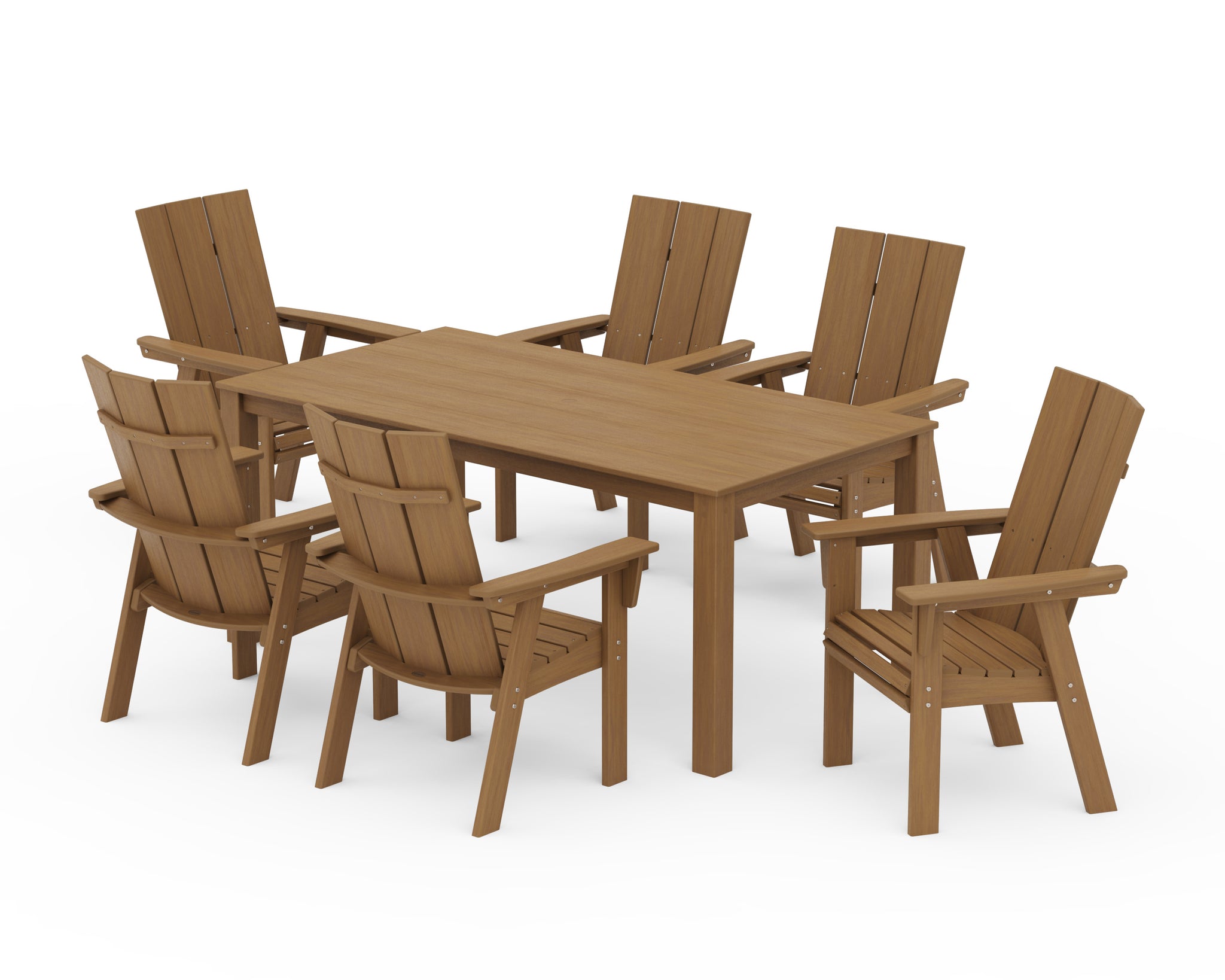 Modern Curveback Adirondack 7-Piece Parsons Dining Set