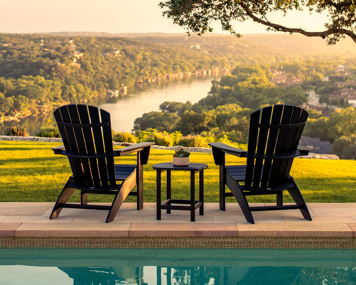 Nautical 3-Piece Curveback Adirondack Set