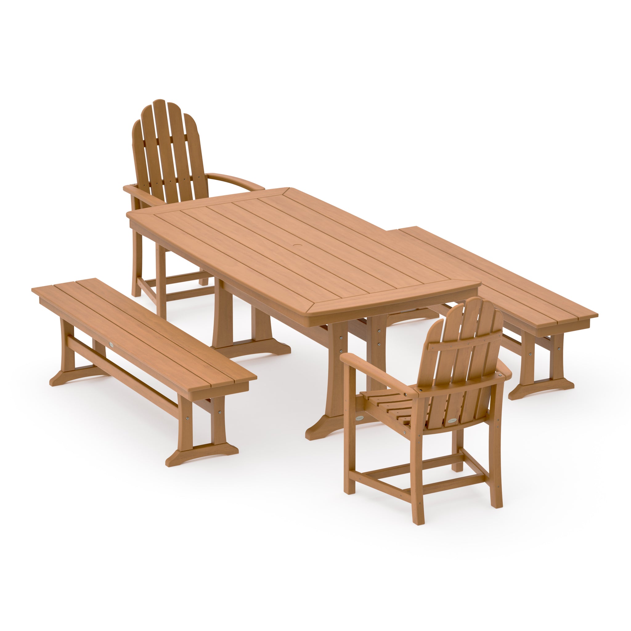 Classic Adirondack 5-Piece Dining Set with Trestle Legs