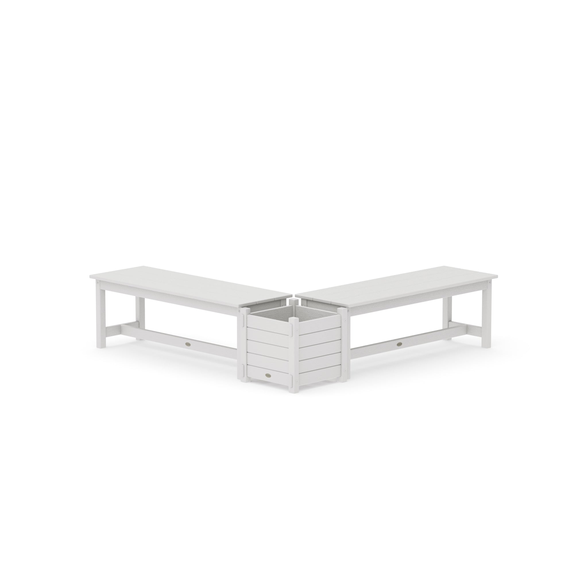 48" Nautical L- Shaped Planter Bench Set