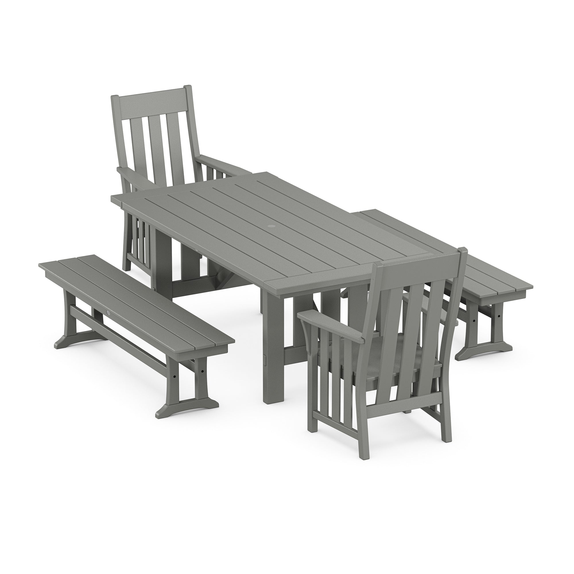 Acadia 5-Piece Dining Set with Benches