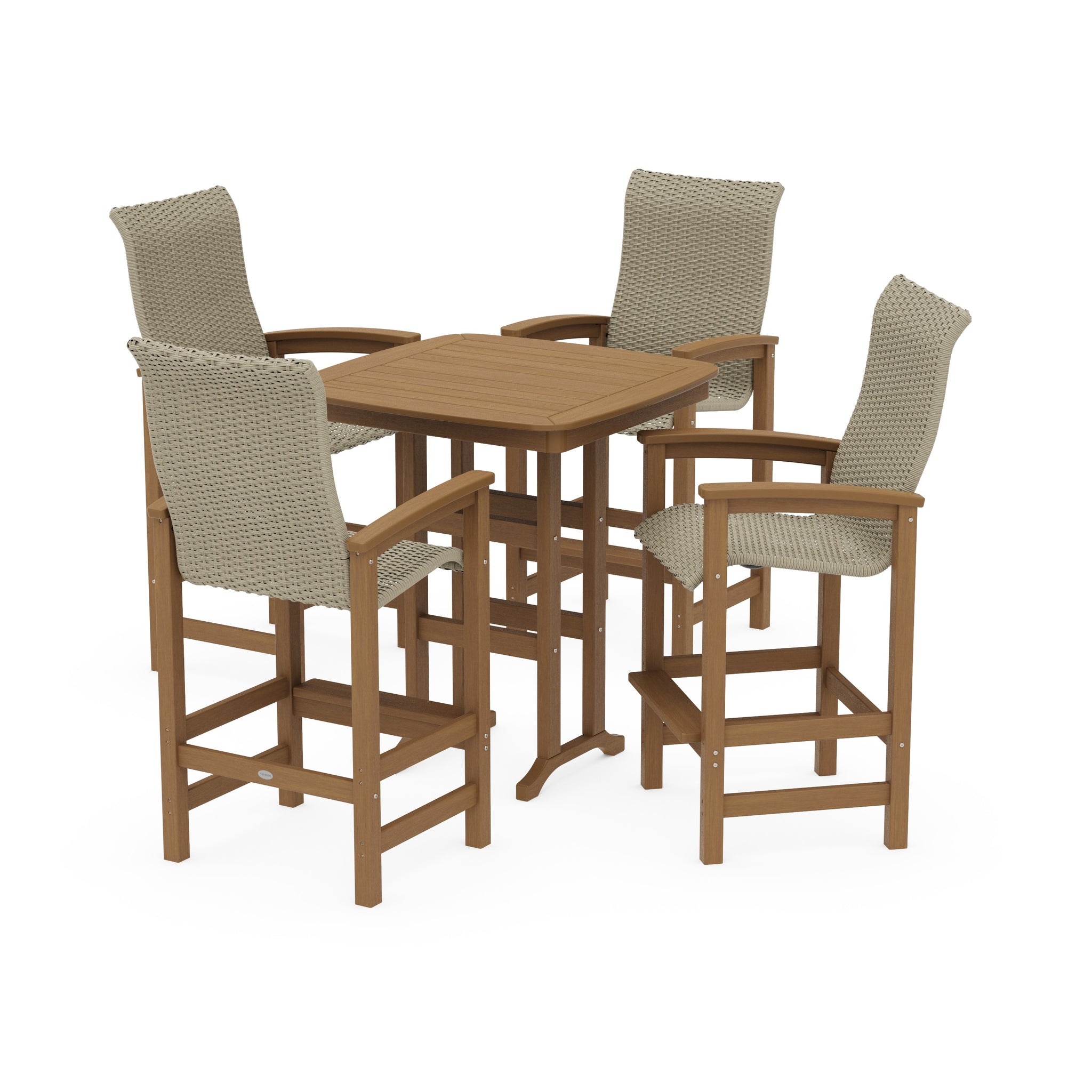 Coastal Woven High-Back 5-Piece Bar Set