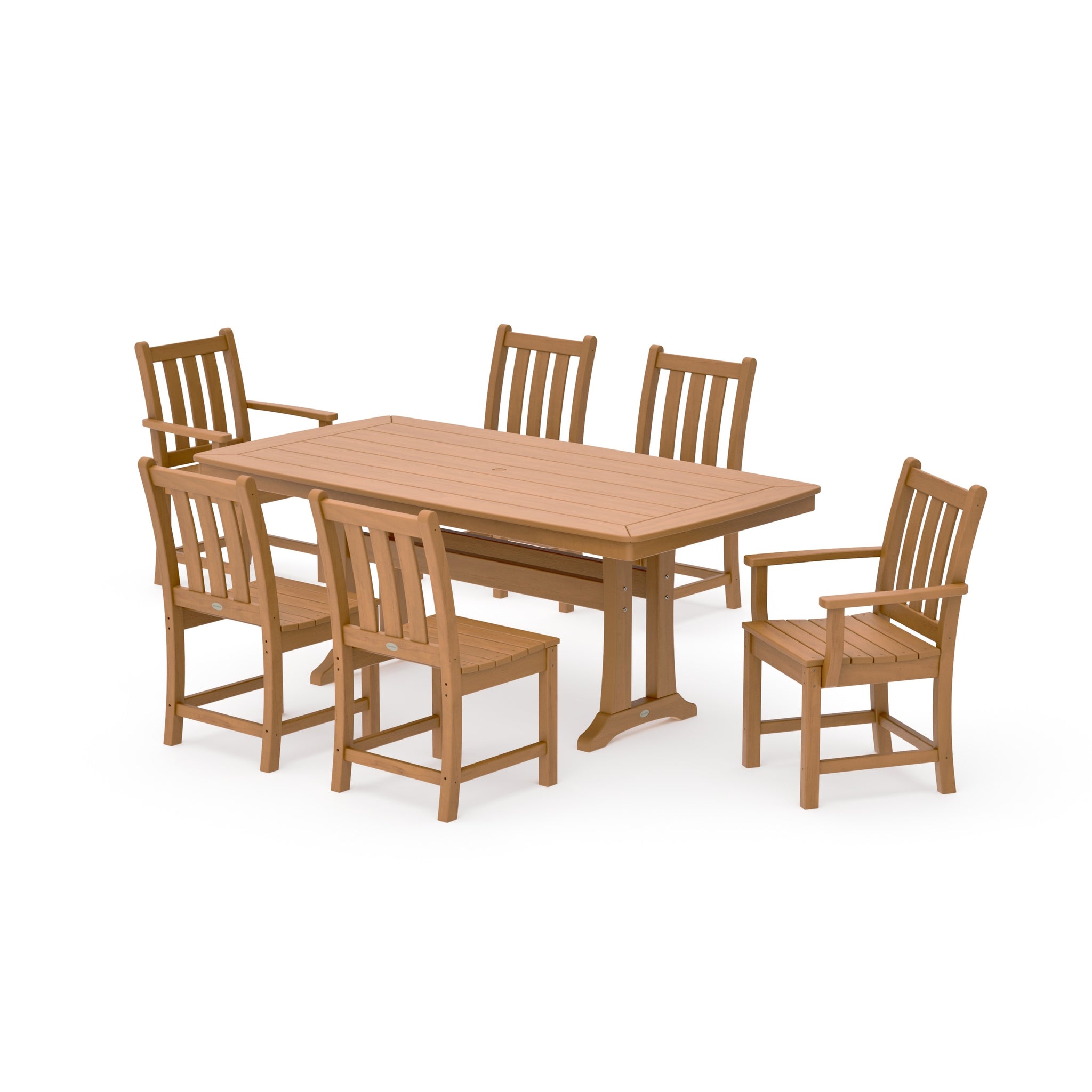 Traditional Garden 7-Piece Dining Set with Trestle Legs