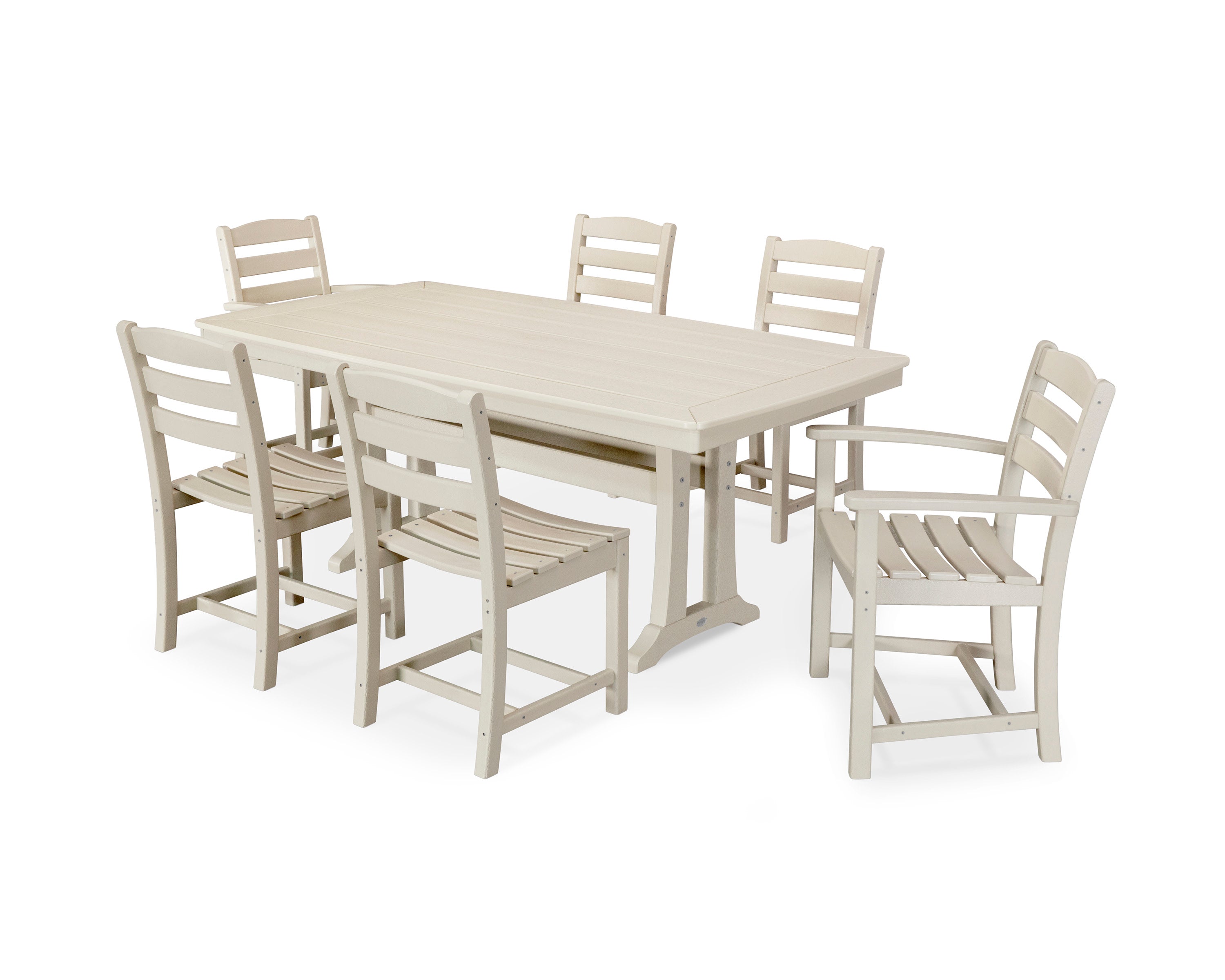 La Casa Café 7-Piece Dining Set with Trestle Legs