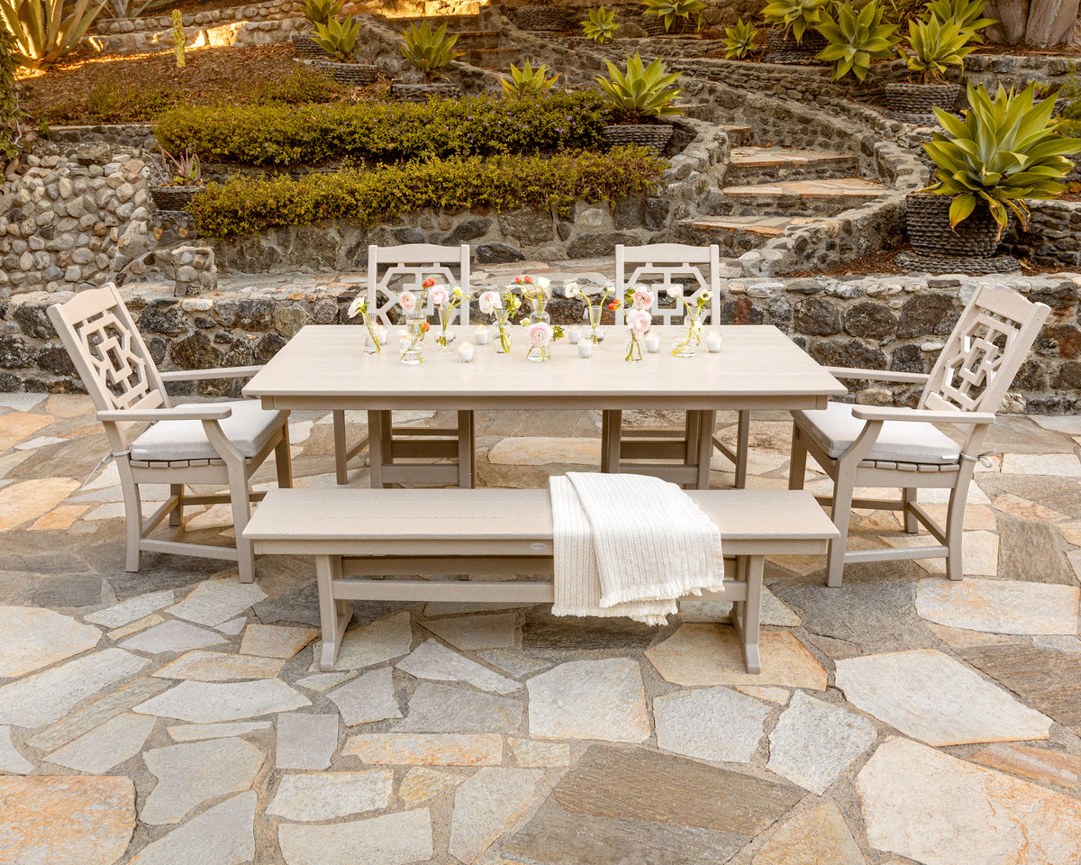 Farmhouse Trestle 65" Bench