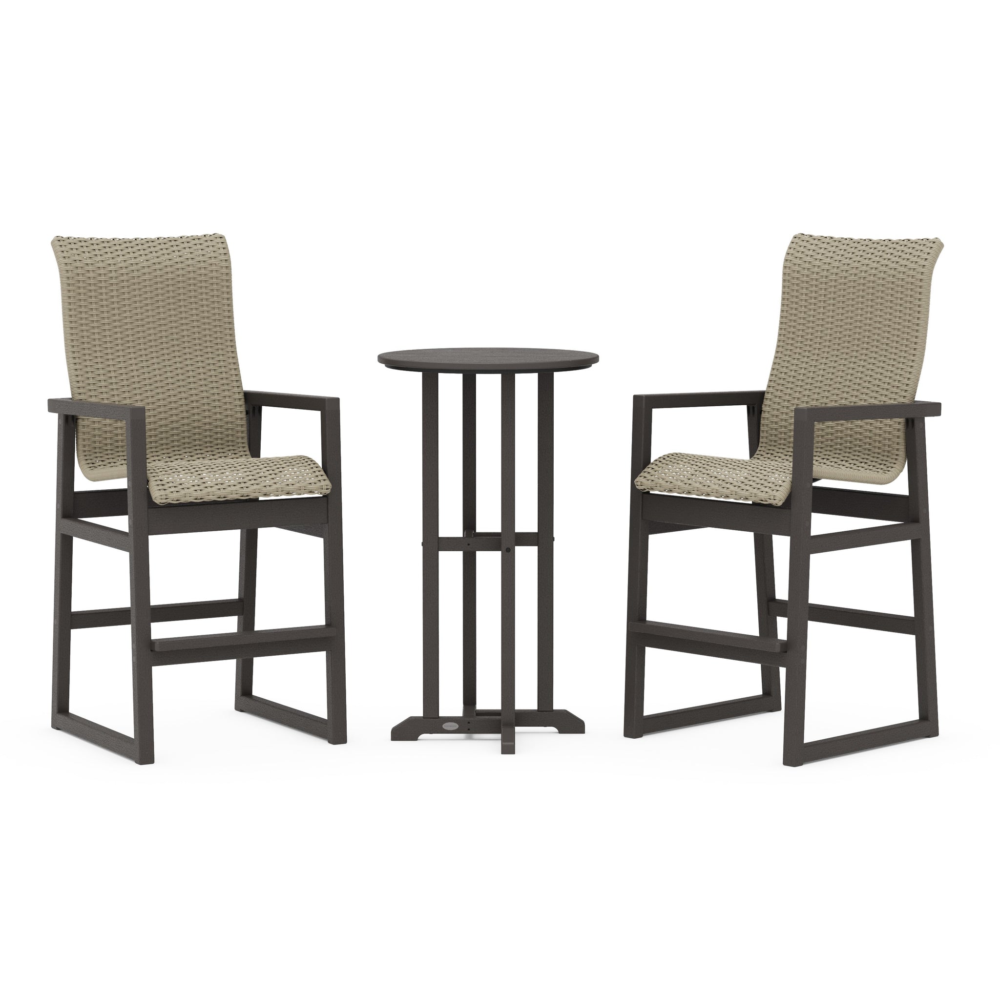 EDGE Woven Highback 3-Piece Farmhouse Bar Set