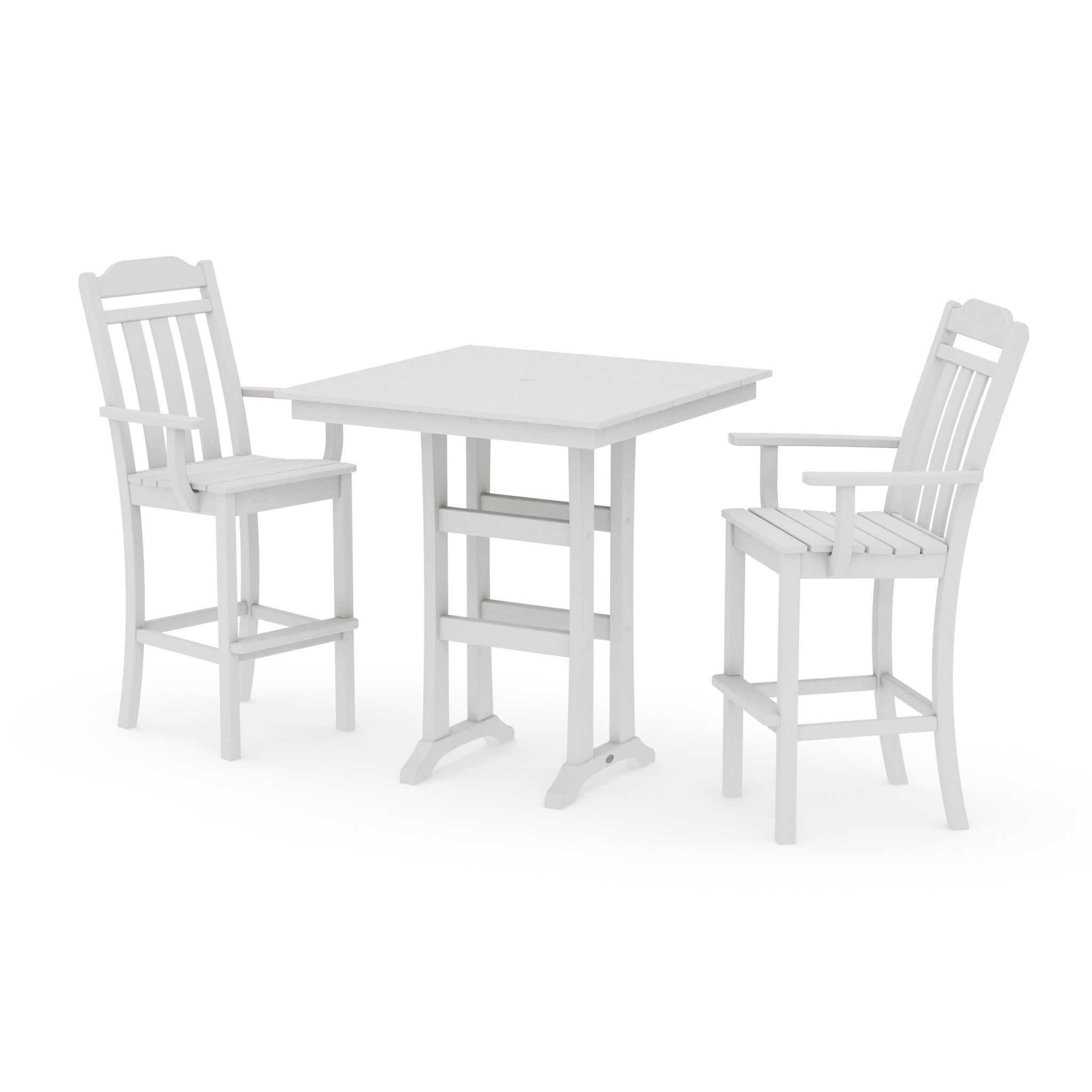 Cottage 3-Piece Farmhouse Bar Set with Trestle Legs