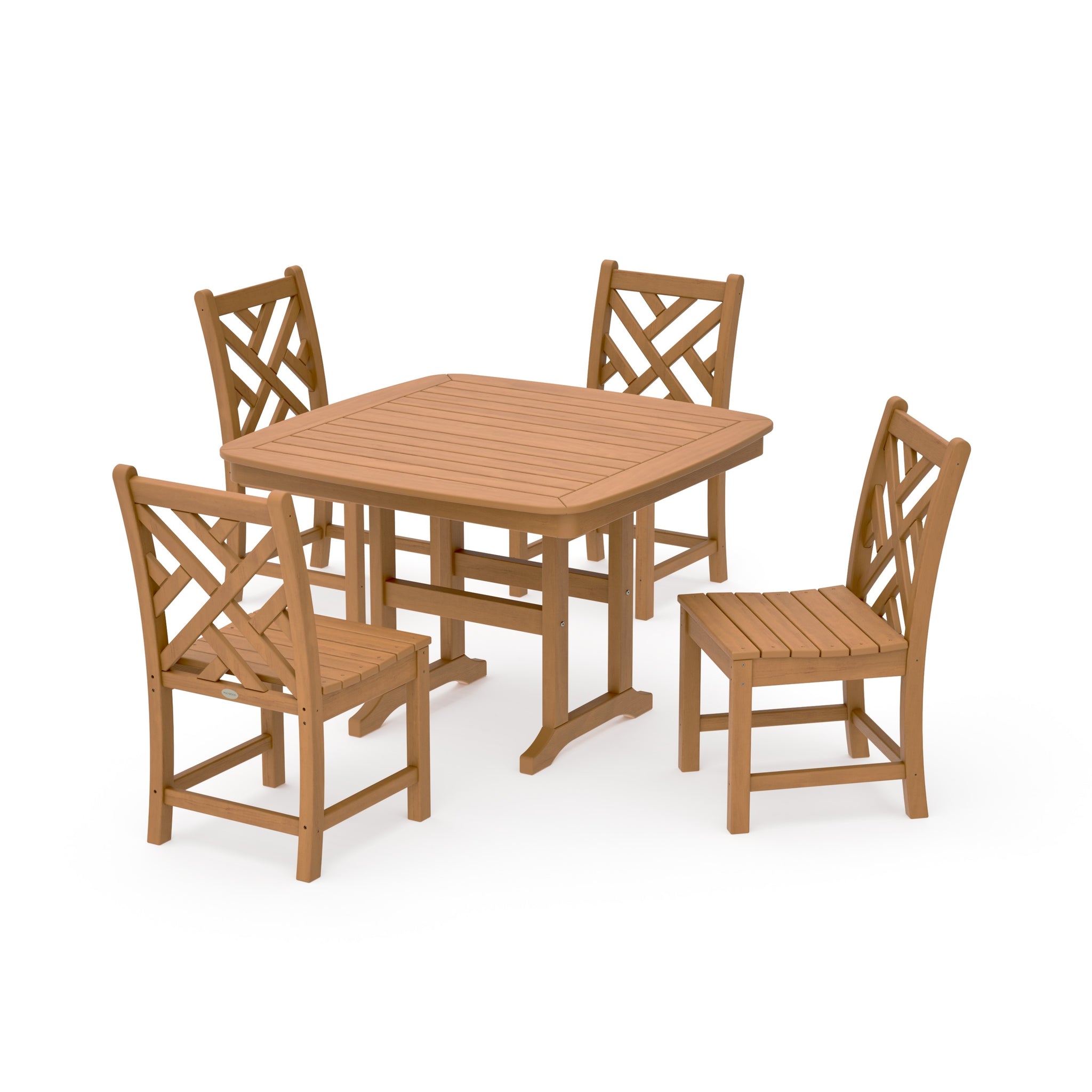 Chippendale Side Chair 5-Piece Dining Set with Trestle Legs