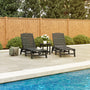 Nautical 3-Piece Chaise Lounge Set with South Beach 18" Side Table