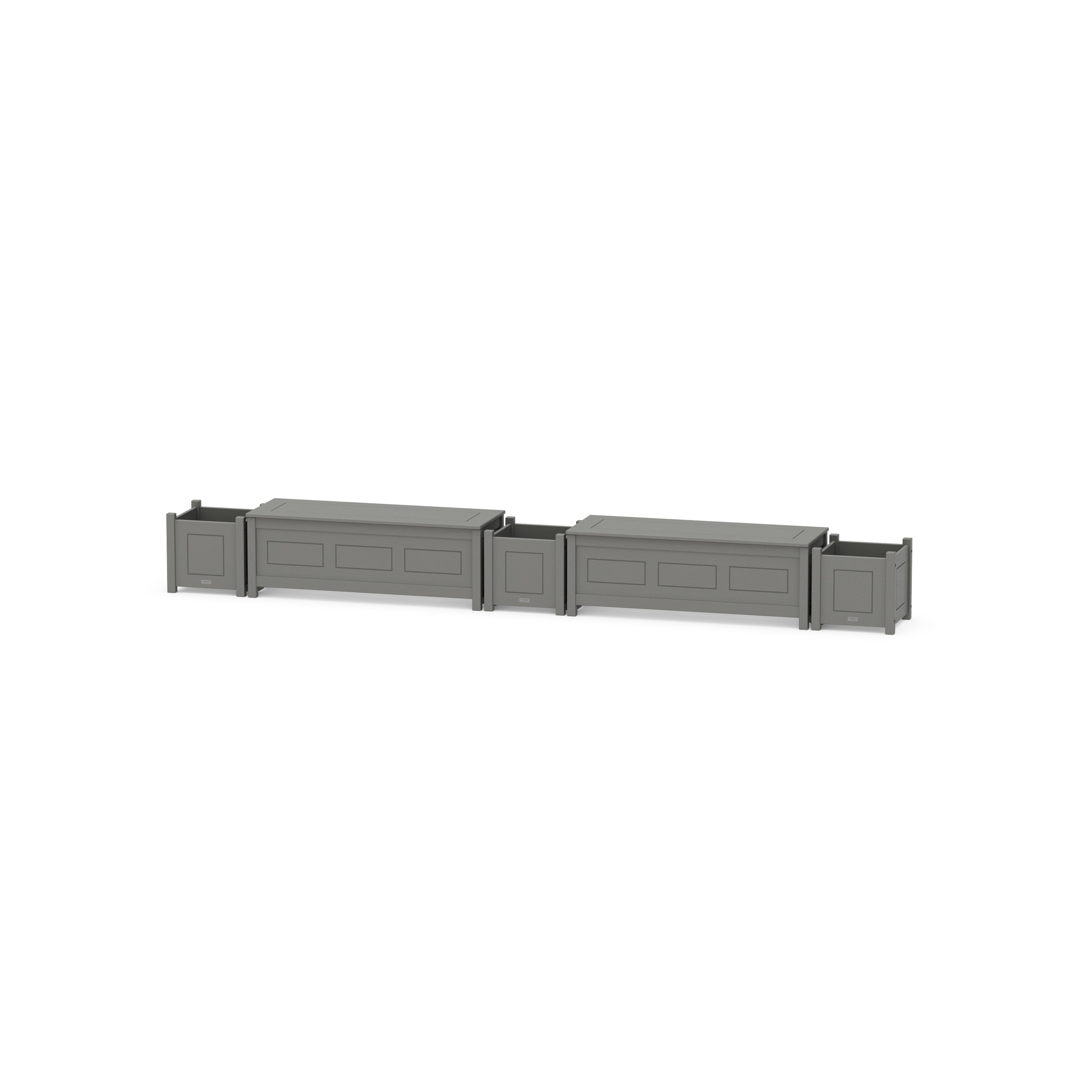 48" Country Living Straight Double Planter Storage Bench Set