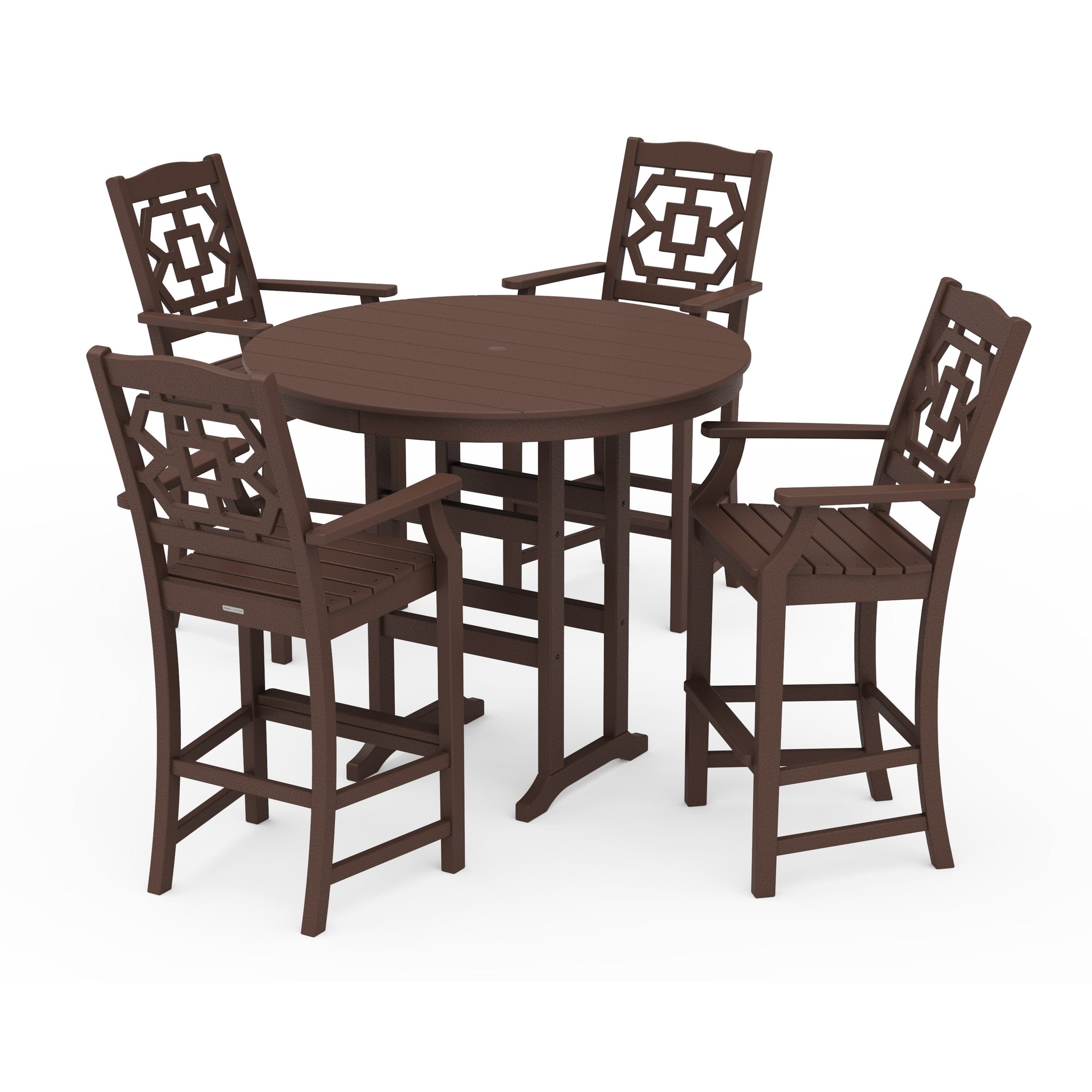 Chinoiserie 5-Piece Round Farmhouse Bar Set