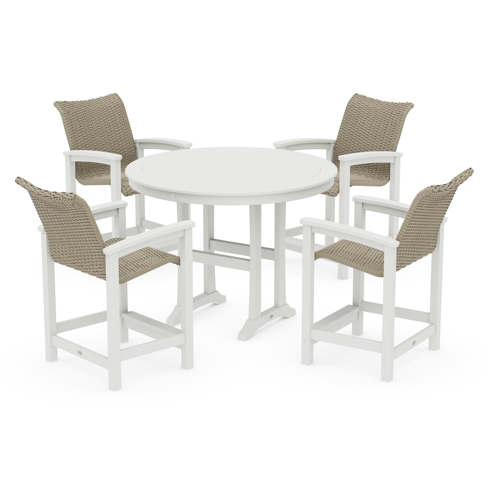 Coastal Woven 5-Piece Round Counter Set